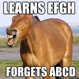 Learns EFGH Forgets ABCD  