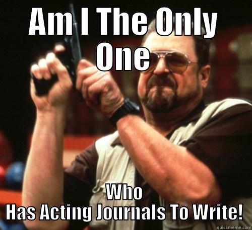 AM I THE ONLY ONE WHO HAS ACTING JOURNALS TO WRITE! Am I The Only One Around Here