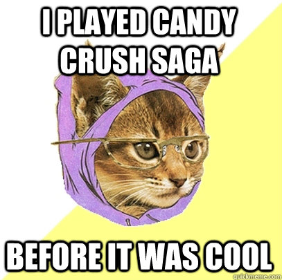 I played Candy Crush Saga before it was cool  Hipster Kitty