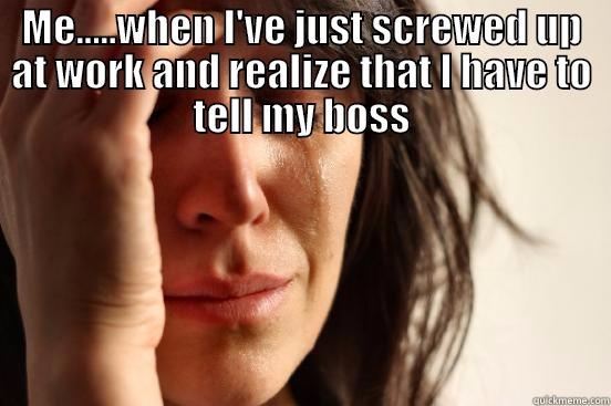 ME.....WHEN I'VE JUST SCREWED UP AT WORK AND REALIZE THAT I HAVE TO TELL MY BOSS  First World Problems