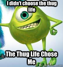 I didn't choose the thug life The Thug Life Chose Me - I didn't choose the thug life The Thug Life Chose Me  mike wazowski thug life