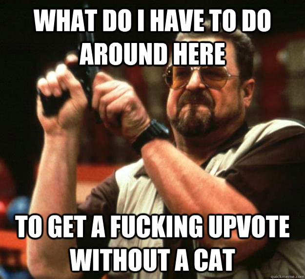 What do I have to do around here To get a fucking upvote without a cat - What do I have to do around here To get a fucking upvote without a cat  Angry Walter