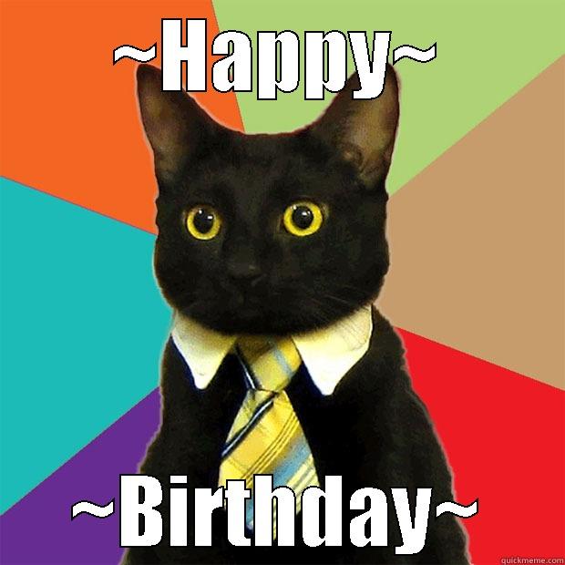 Aaron Happy Birthday - ~HAPPY~ ~BIRTHDAY~ Business Cat