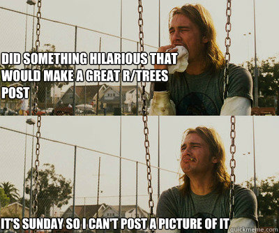 did something hilarious that would make a great r/trees post it's sunday so i can't post a picture of it  First World Stoner Problems