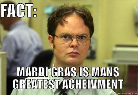 FACT:                                  MARDI GRAS IS MANS GREATEST ACHEIVMENT Schrute