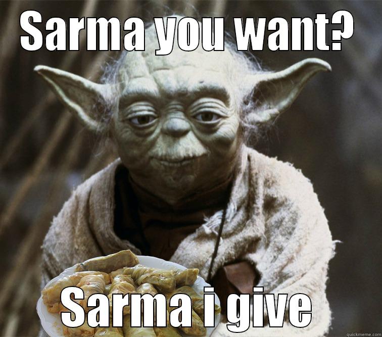 SARMA YOU WANT? SARMA I GIVE Misc