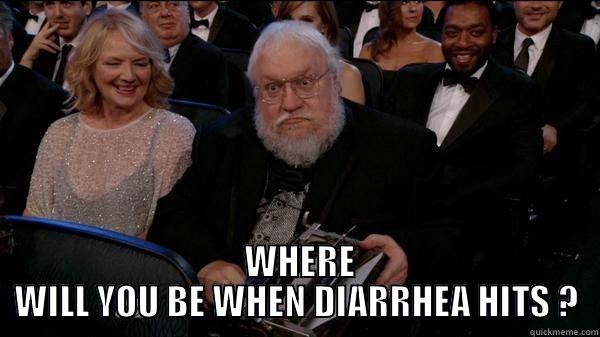   WHERE WILL YOU BE WHEN DIARRHEA HITS ? Misc