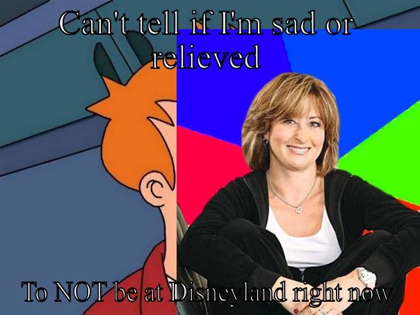 CAN'T TELL IF I'M SAD OR RELIEVED TO NOT BE AT DISNEYLAND RIGHT NOW Futurama Fry