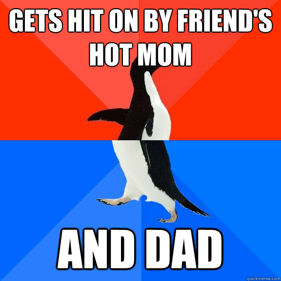 gets hit on by friend's hot mom and dad - gets hit on by friend's hot mom and dad  Socially Awesome Awkward Penguin