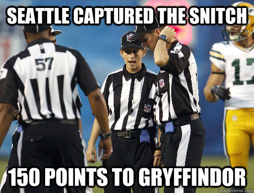 seattle captured the snitch 150 points to gryffindor  Replacement Referees