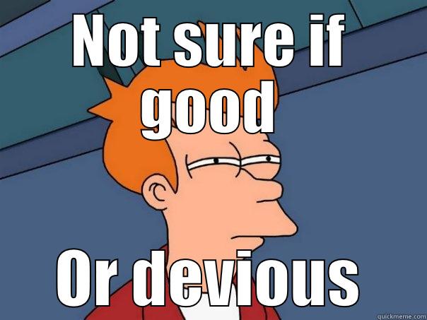 NOT SURE IF GOOD OR DEVIOUS Futurama Fry