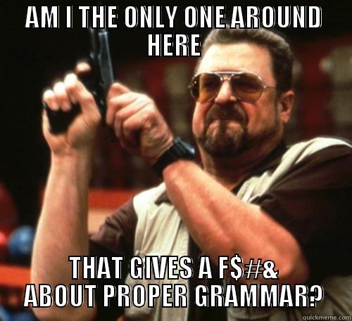 AM I THE ONLY ONE AROUND HERE THAT GIVES A F$#& ABOUT PROPER GRAMMAR? Am I The Only One Around Here