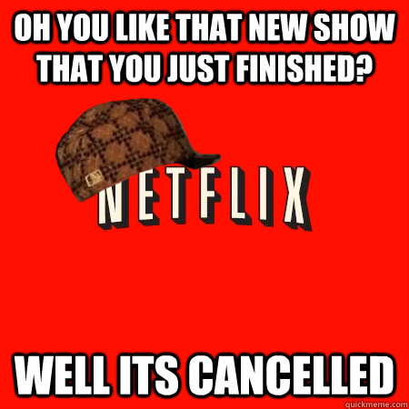 oh you like that new show that you just finished? well its cancelled   Scumbag Netflix