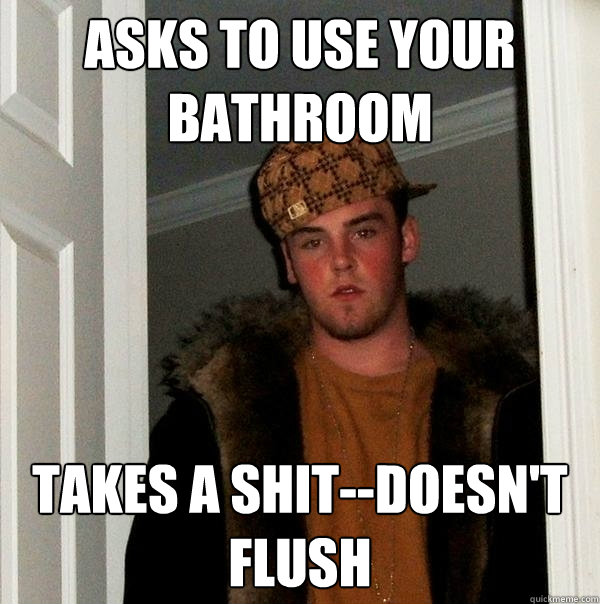 Asks to Use Your Bathroom Takes a Shit--Doesn't Flush  Scumbag Steve