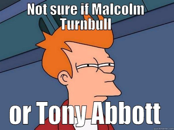 Not sure if #auspol - NOT SURE IF MALCOLM TURNBULL OR TONY ABBOTT Futurama Fry