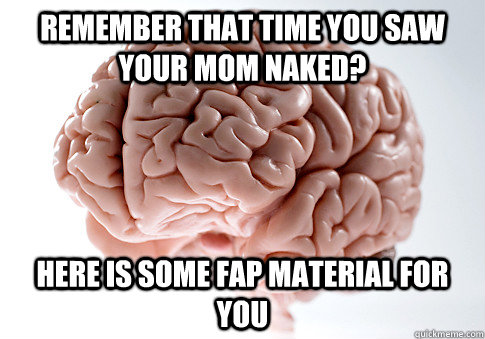 Remember that time you saw your Mom naked? Here is some fap material for you  Scumbag Brain