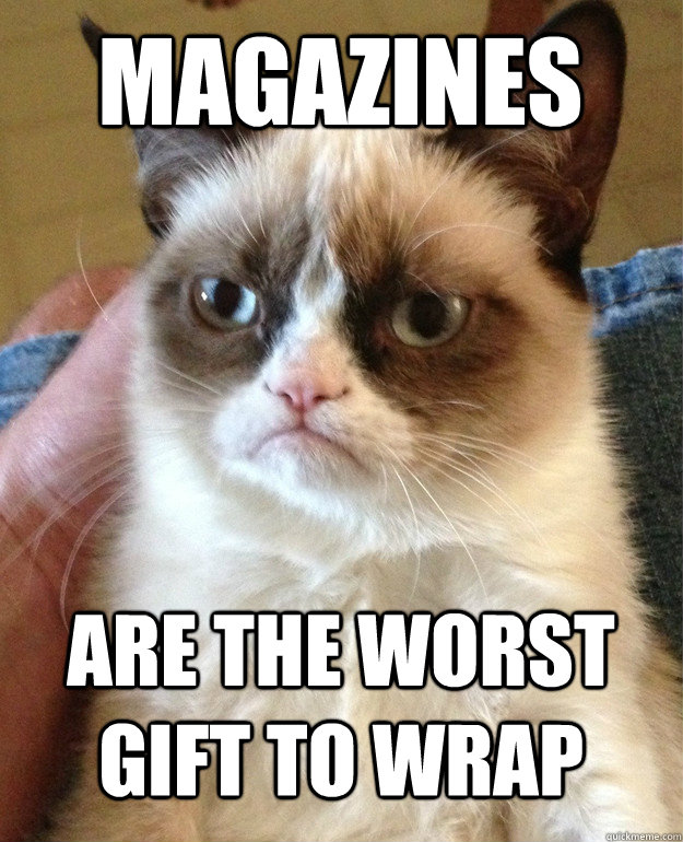 Magazines are the worst gift to wrap  Grumpy Cat