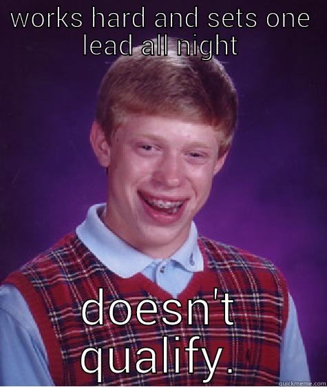 WORKS HARD AND SETS ONE LEAD ALL NIGHT DOESN'T QUALIFY. Bad Luck Brian