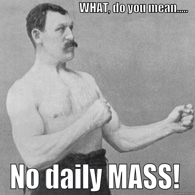                                     WHAT, DO YOU MEAN.....                     NO DAILY MASS! overly manly man
