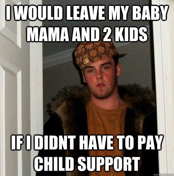 I would leave my baby mama and 2 kids if i didnt have to pay child support  Scumbag Steve