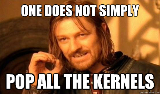 One Does Not Simply pop all the kernels  Boromir