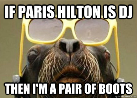 if paris hilton is dj then i'm a pair of boots  