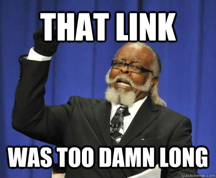 THAT LINK WAS TOO DAMN LONG  Too Damn High