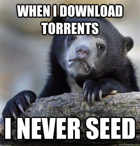 When i download torrents i never seed  Confession Bear