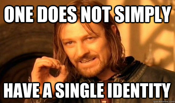 ONE DOES NOT SIMPLY HAVE A SINGLE IDENTITY  One Does Not Simply