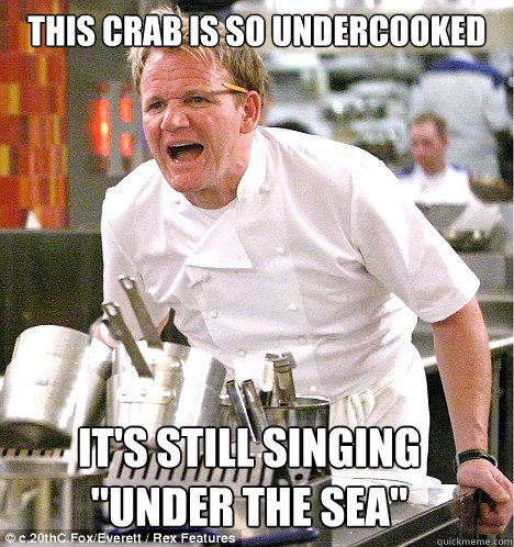 This crab is so undercooked It's still singing 