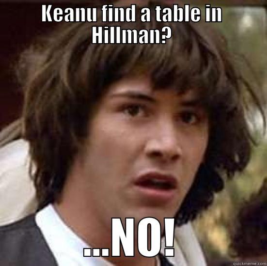 KEANU FIND A TABLE IN HILLMAN? ...NO! conspiracy keanu