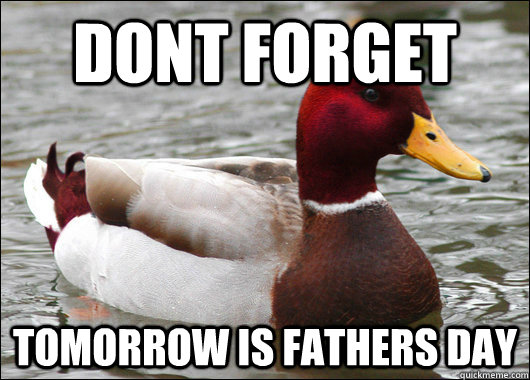 Dont forget tomorrow is fathers day  Malicious Advice Mallard