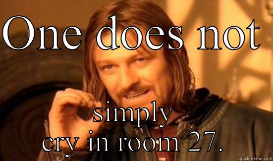 ONE DOES NOT  SIMPLY CRY IN ROOM 27. Boromir