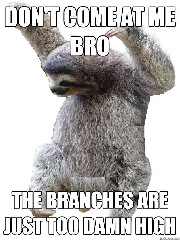 don't Come at me bro the branches are just too damn high - don't Come at me bro the branches are just too damn high  Slothing around