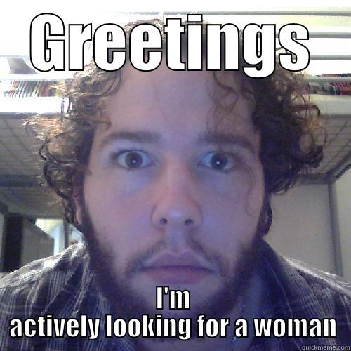 GREETINGS I'M ACTIVELY LOOKING FOR A WOMAN Misc