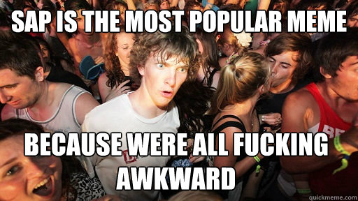 SAP is the most popular meme Because were all fucking Awkward  Sudden Clarity Clarence