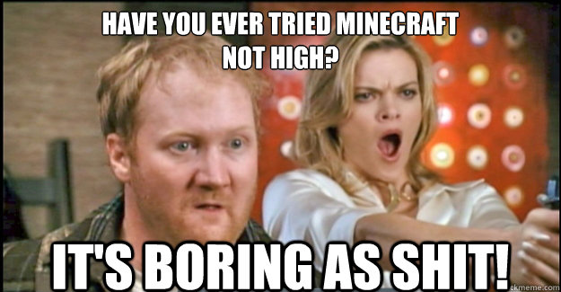 Have you ever tried minecraft 
not high? It's boring as shit! - Have you ever tried minecraft 
not high? It's boring as shit!  Misc