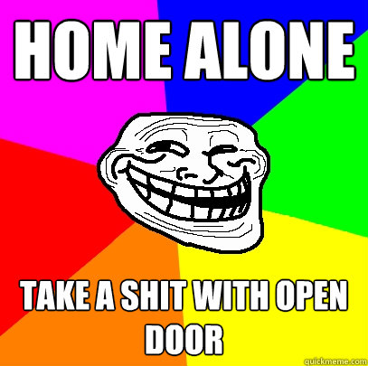 home alone take a shit with open door  