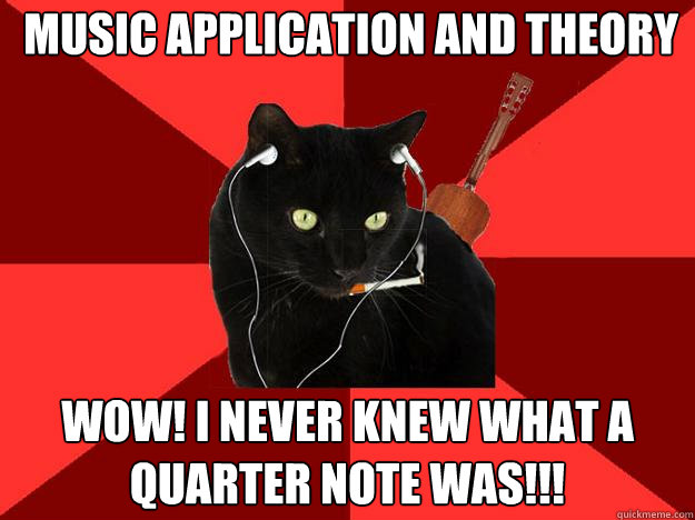 music application and theory wow! i never knew what a quarter note was!!!  Berklee Cat