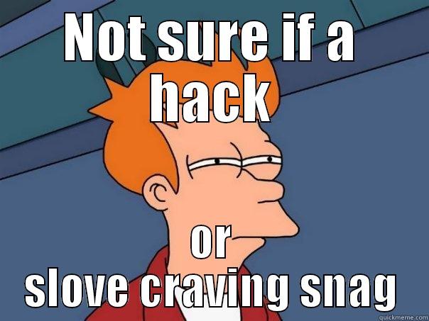 Meme of all memes - NOT SURE IF A HACK OR SLOVE CRAVING SNAG Futurama Fry