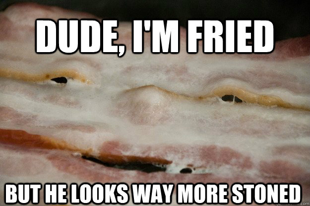 Dude, I'm fried But he looks way more stoned  10 Bacon