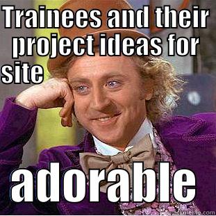 TRAINEES AND THEIR PROJECT IDEAS FOR SITE                                                     ADORABLE  Condescending Wonka