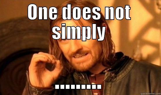 ONE DOES NOT SIMPLY ......... Boromir