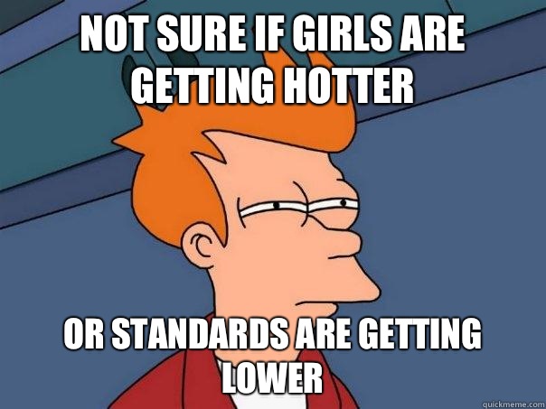 Not sure if girls are getting hotter or standards are getting lower   Futurama Fry