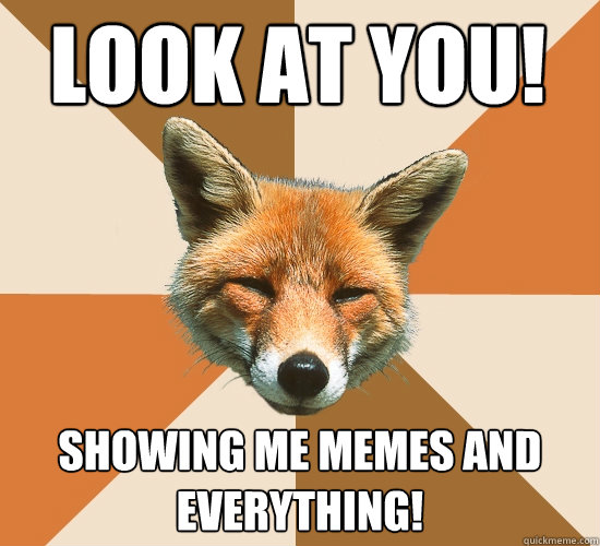 Look at you! Showing me memes and everything!  Condescending Fox