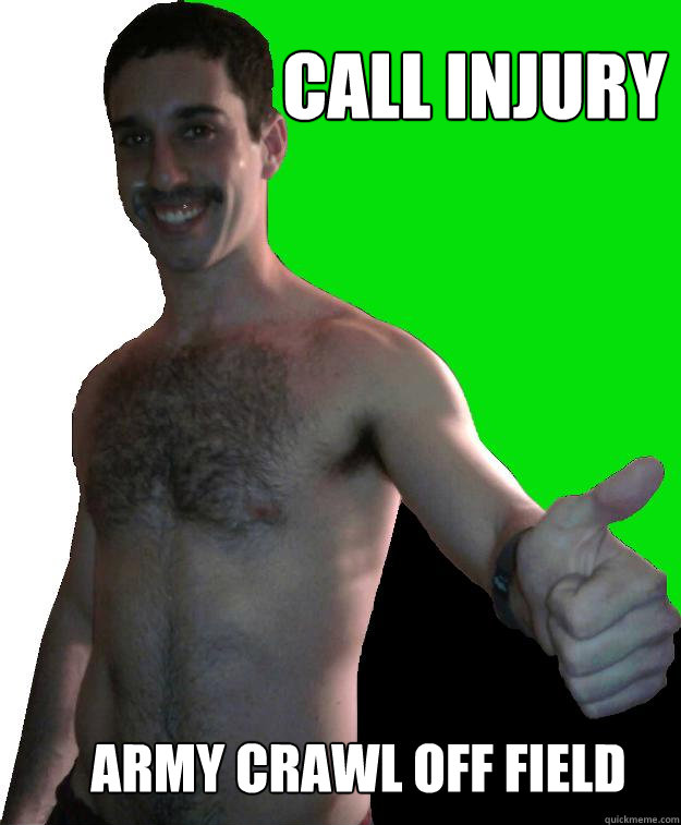 CALL INJURY ARMY CRAWL OFF FIELD - CALL INJURY ARMY CRAWL OFF FIELD  Trainwreck