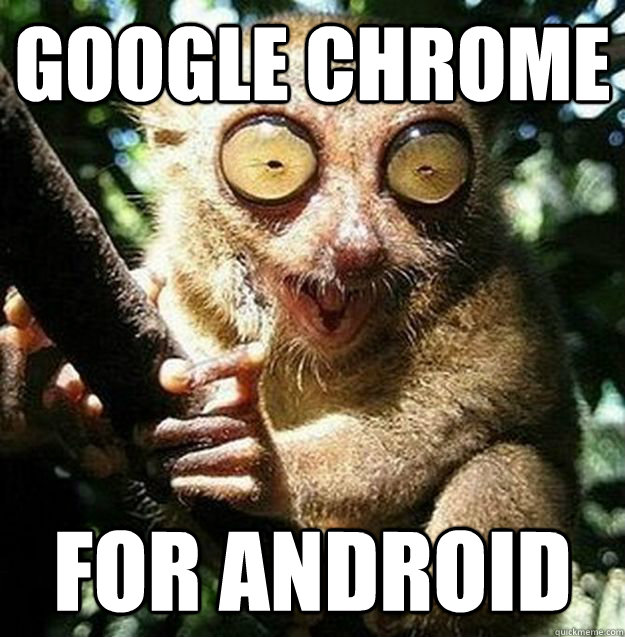 Google Chrome FOR ANDROID - Google Chrome FOR ANDROID  Over Ecstatic Animal meme