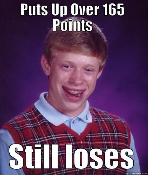 PUTS UP OVER 165 POINTS STILL LOSES Bad Luck Brian