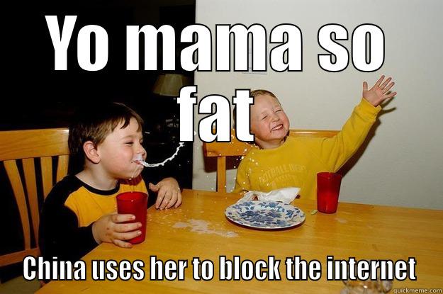 So that's how they do it - YO MAMA SO FAT CHINA USES HER TO BLOCK THE INTERNET yo mama is so fat