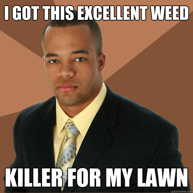 I got this excellent weed killer for my lawn  Successful Black Man